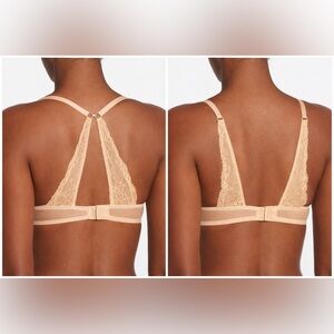 NWOT Calvin Klein Tan Lace Convertible Racerback Demi Bra 36C